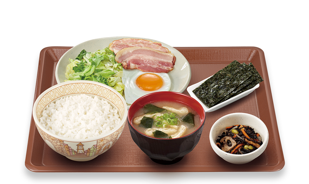 自社製<br>ベーコンエッグ朝食